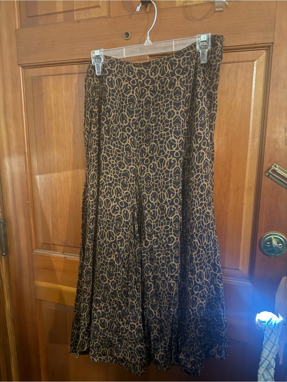 Jones New York Brown and Black Patterned A-Line Skirt
